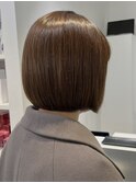 艶髪 ボブ 髪質改善  ベージュカラー 酸熱 透明感カラー  