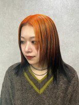 エスト(est) - umbrella color orange × black -
