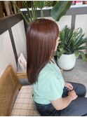 ブリーチなしでもオレンジブラウンカラー