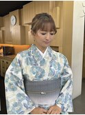 浴衣ヘア/浴衣着付け/シニヨン/吉祥寺/石川ひな