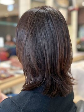 ヘアークリアー 春日部 ミセス 大人のウルフレイヤースタイル ブラウンカラー 艶感◎