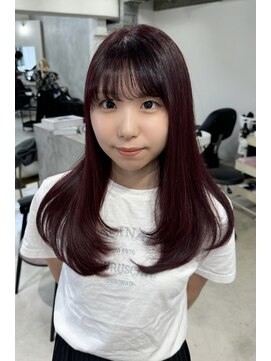 クテン(KUTEN) ボルドー　レイヤーカット　ブリーチなし