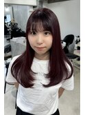 ボルドー レイヤーカット ブリーチなし