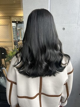 アソビセカンド 原宿(ASOBI 2nd) 透け感たっぷりオリーブグレージュ　20代/30代/ブリーチなし