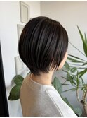 大人ショート/ショート/襟足ギザギザ/脱茶髪/アッシュグレージュ