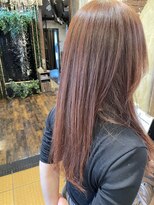 ヘアー クリエイト カルバリ(HAIR CREATE Calbari)&nbsp;透け感アプリコットピンクとロングレイヤースタイル