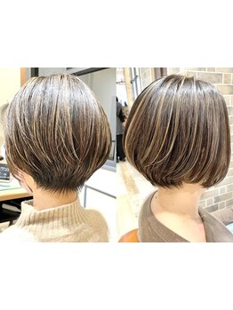 明るく透明感のある白髪染め&白髪ぼかしハイライト等幅広いバリエーションで実現[武蔵小杉/元住吉/学割U24]