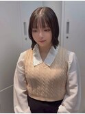 大阪梅田/着物ヘア/大人ガーリー/ダークアッシュ/似合わせカット