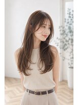バグズ ヘアデザイン 桔梗が丘店(Baguz HAIR DESIGN)&nbsp;シースルーバング韓国レイヤー小顔艶髪ブラウン