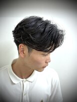 ヒロギンザバーバーショップ 新宿店(HIRO GINZA BARBER SHOP)&nbsp;フェザーパーマ　センターパート