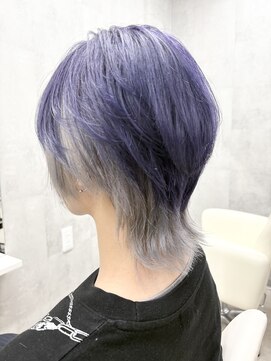 Voyage Nike 池袋【ケアブリーチ/ダブルカラー/インナーカラー/髪質改善】 ウルフ/ブルーラベンダー×シルバー