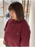 "久保田"地毛風ストレート縮毛矯正切りっぱなしぷつっとボブ