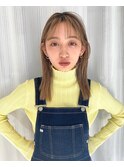 ボブ/大人かわいい/フェザーバング/透け感グレージュ