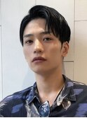センターパートニュアンスパーマワンカールパーマ韓国コンマヘア