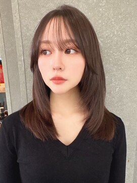 ロンドローズ 名古屋(Lond damaskRose) ブリーチ 学割 オリーブベージュ レイヤーカット リタッチ63*