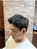 刈り上げないアップバングショート<理容室>