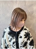 アンブレラカラー/外はねボブ/細めハイライト