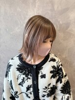 ザ ラブズ ラフズ ヘアー 本店(the loves laughs hair)&nbsp;アンブレラカラー/外はねボブ/細めハイライト