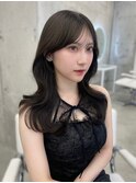 盛れるシースルーバング、お顔周りカット×ダークグレー◯伊藤