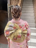 テトラ バイ ネオリーブ 横浜西口店(tetra by neolive)&nbsp;成人式ヘアセット　ゆるふわまとめ髪　振袖着付け　金箔　横浜★