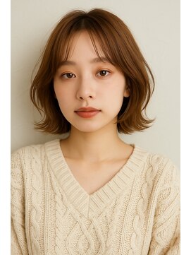 ヘアーディープ(hair deep) ニュアンスボブ×オレンジベージュ