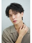 フェザーショート 鹿児島メンズ センターパート