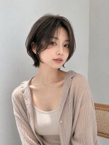 バグズ ヘアデザイン 桔梗が丘店(Baguz HAIR DESIGN)&nbsp;韓国風丸みショート前髪なし小顔くびれ透明感グレージュ艶髪