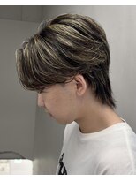 オム ブランシェ(HOMME BLANCHE’)&nbsp;【Natsuki】毛流れマッシュウルフ×ハイライトカラー