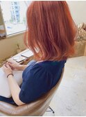 《花屋併設》ダブルカラー　オレンジ@20代30代40代@ケアブリーチ