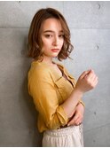 小顔ミディアムミルクベージュ