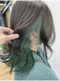 インナーカラー/グリーン/デザインカラー/イメチェン