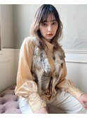 プチウルフ大人レイヤーくびれミディグレージュ