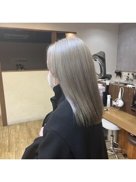 アグランテトラ 野田阪神店(a Gland tetra) ストレートロング ブリーチハイトーンホワイトベージュ