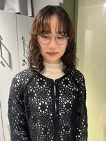リラス 博多(rilas) ロブ　パーマスタイル　セット簡単　ブラウンカラー