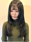 ロングのレイヤーカット × フェイクブラック