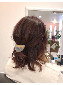 ドゥ スタイル 三国ヶ丘店(Duex Style) 白髪暈し部分ハイライト×オレンジアッシュ×2.3分アレンジヘア