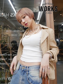 ワークス ヘアデザイン(WORKS HAIR DESIGN) ハイトーンベージュカラーショート