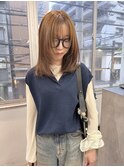 ブリーチ無し　オリーブベージュ　オリーブカラー　ダブルカラー
