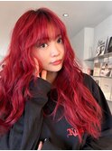 赤髪ヘアカラー
