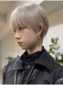 グレージュミルクティーベージュダブルカラーケアブリーチボブ