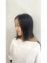 小森谷,黒髪,ボブルフ,ネビージュ,小顔,ワンレンj5
