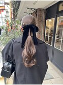 タイトヘア ベロアリボンアレンジ
