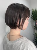 大人可愛いひし形ハンサムショートボブ前下がり