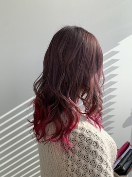 エバーグリーン(ever Green) pink beige×裾color pink