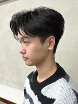 メンズセンターパートニュアンスパーマ毛流れ縮毛矯正刈り上げ