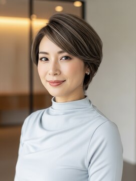 レヴィア(REVIA) 白髪ぼかしハイライトブリーチミルクティーベージュ