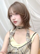 バイオレット 表参道店(Violet)&nbsp;ハッシュカットレイヤーカットブリーチなしシルキーベージュ