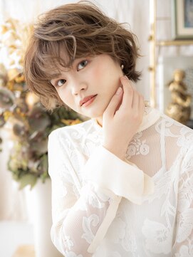カバーヘア ブリス 上尾西口店(COVER HAIR bliss) アンブレラカラーブリーチなしくせ毛レイヤーショートc8上尾20代