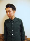 ポイントパーマ×流れるショート