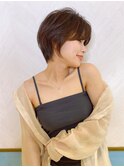 ショート×ハイライト白髪ぼかし×シルキーベージュ[心斎橋]